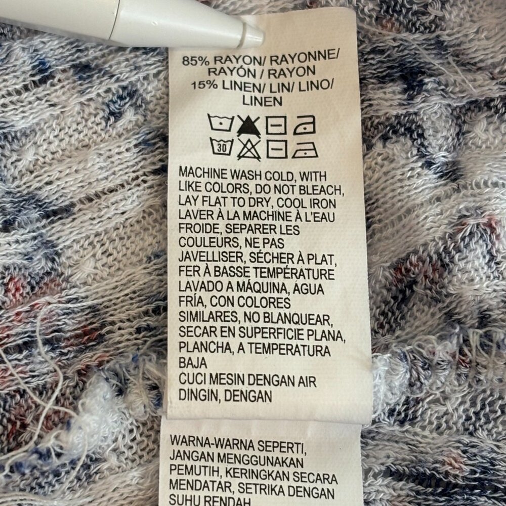 Lucky Brand Women's L Knit Top Floral Print High-Low Turtleneck‎ Split Back Boho - Picture 14 of 16